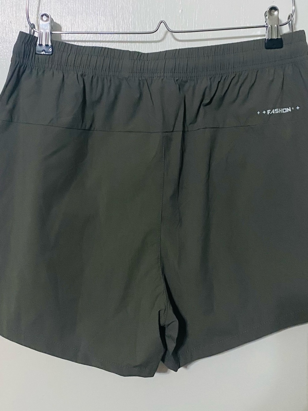 Women’s Elastic-Waist Shorts - Navy, White, Olive - Picture 6 of 9